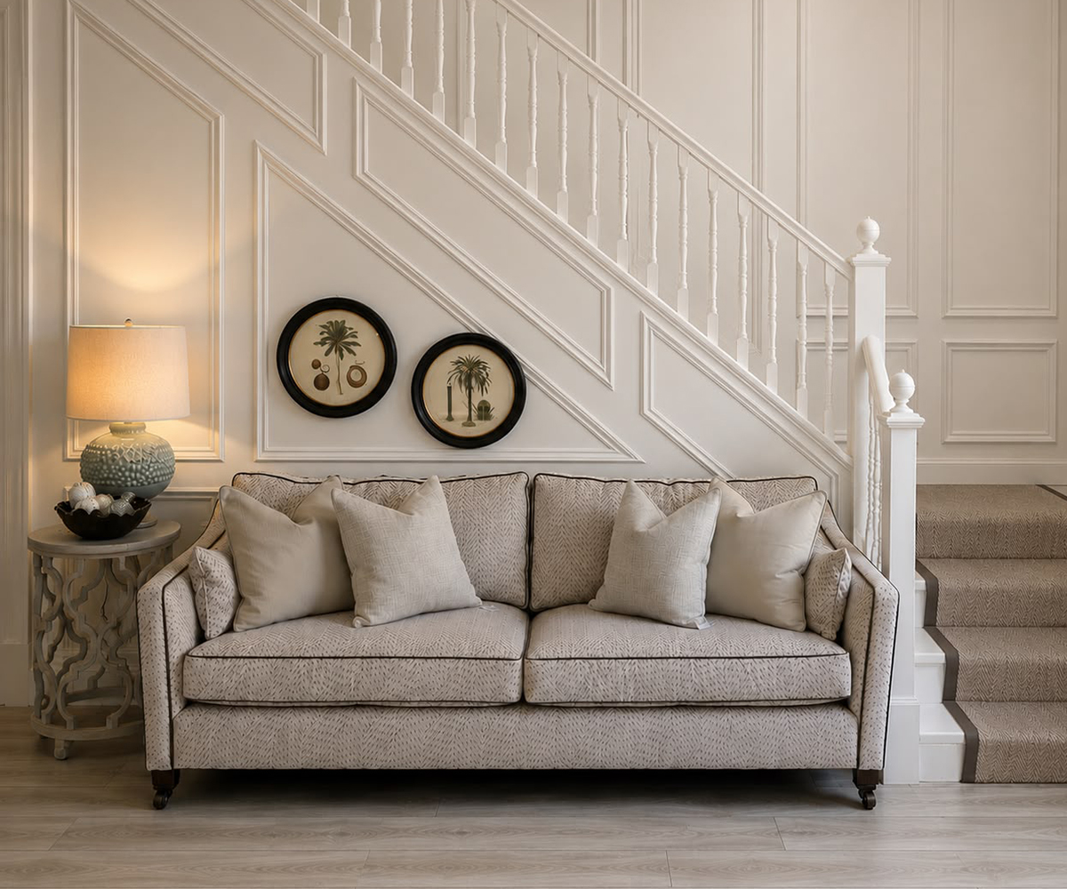 EX-DISPLAY - Clara Mini 3 in Grassetto Ivory and Opium Moonstone fabric
