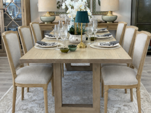 EX-DISPLAY - Newport Dining Table, 200cm & 6 Halland Dining Chairs
